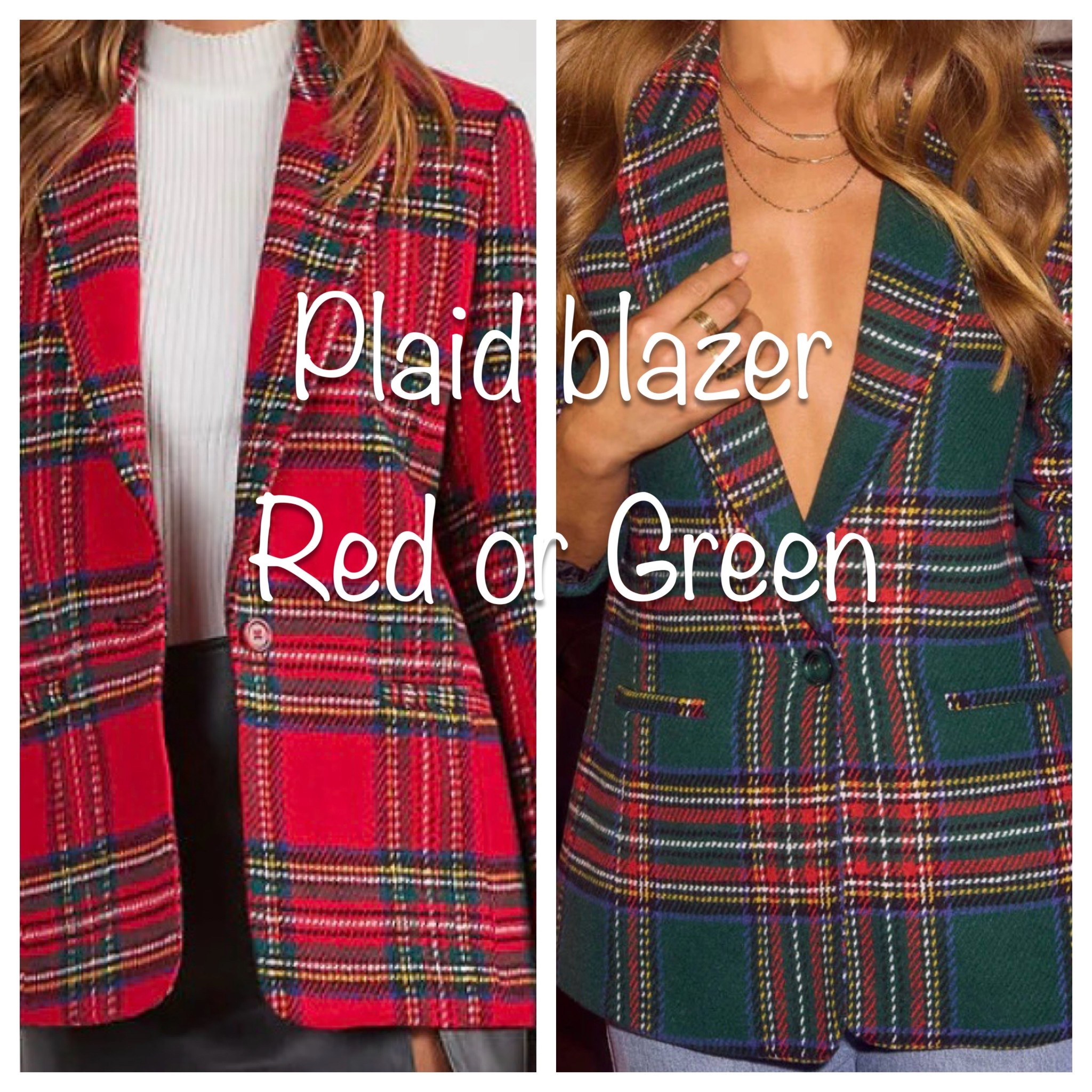 Which plaid blazer are you getting?

Red or green❤️💚

Save  with code 
NEW25

I can’t decide I love both!
Vici most always fits tts 



#LTKFindsUnder100 #LTKHoliday #LTKStyleTip