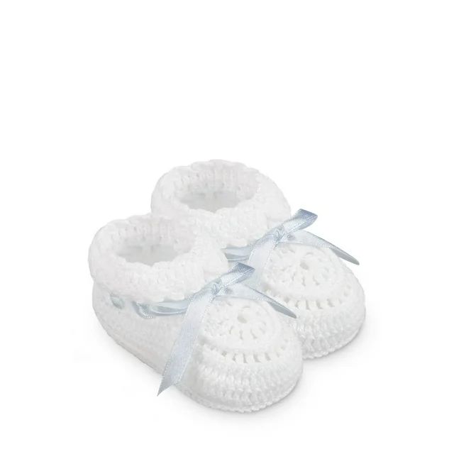 Jefferies Socks Baby Girls Boys Socks Hand Crochet Ribbon Crib Shoe Booties, 1 Pair | Walmart (US)