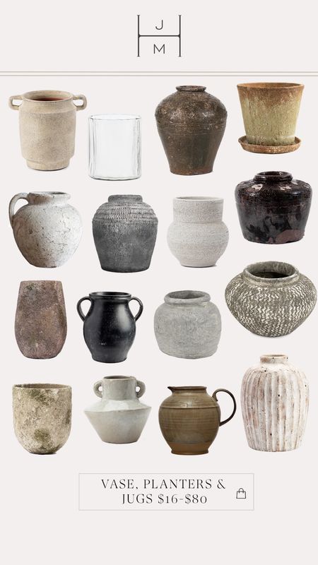 Vases and jugs I love and starting at $16! 

#LTKunder50 #LTKhome #LTKunder100
