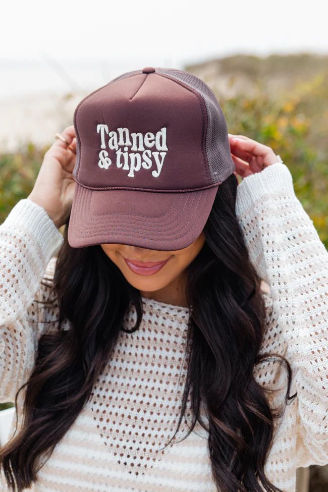 Tanned and Tipsy Brown Trucker Hat SALE | Pink Lily