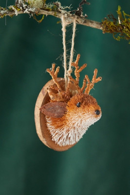 Brushed Deer Head Ornament | Anthropologie (US)