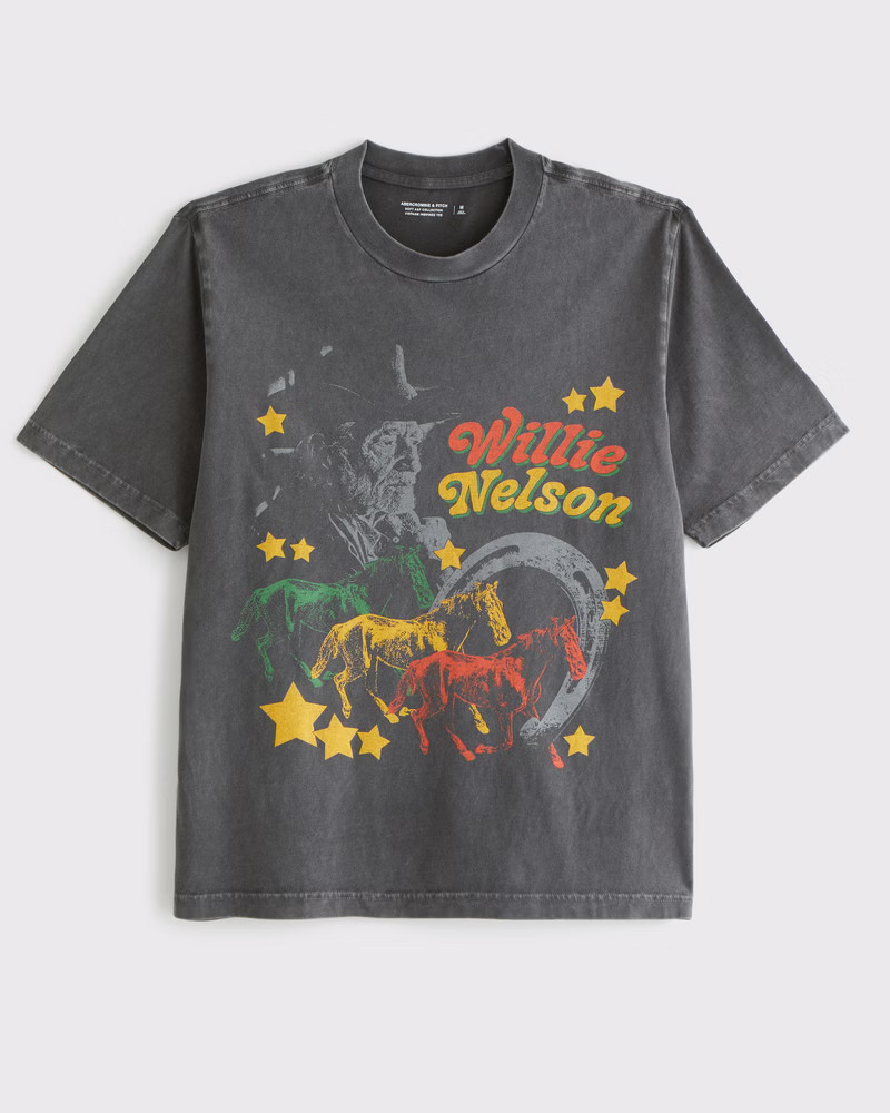 Willie Nelson Vintage-Inspired Graphic Tee | Abercrombie & Fitch (US)