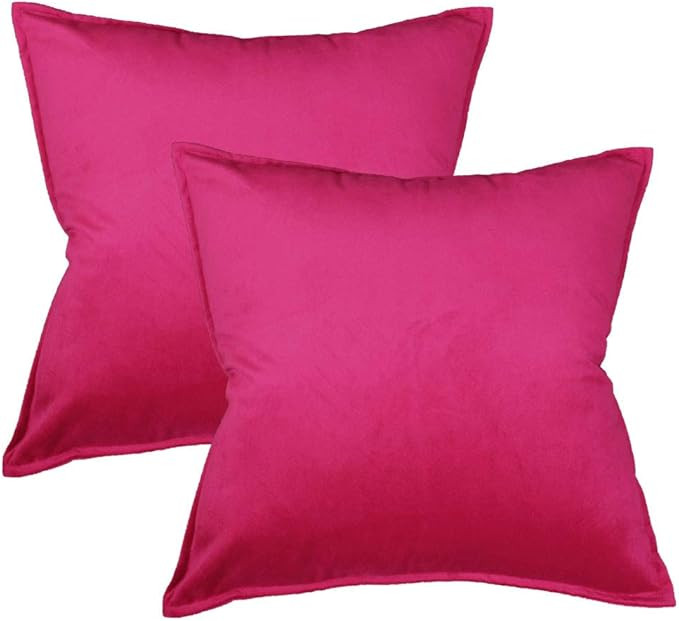 Oirpro Solid Velvet Throw Pillow Covers Pack of 2 Decorative Pillow Covers with Fringe for Couch ... | Amazon (US)