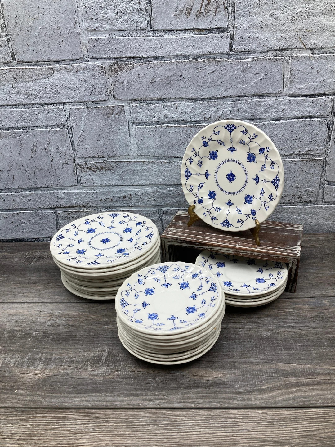 MYOTT Staffordshire finlandia Pattern Blue & White - Etsy | Etsy (US)