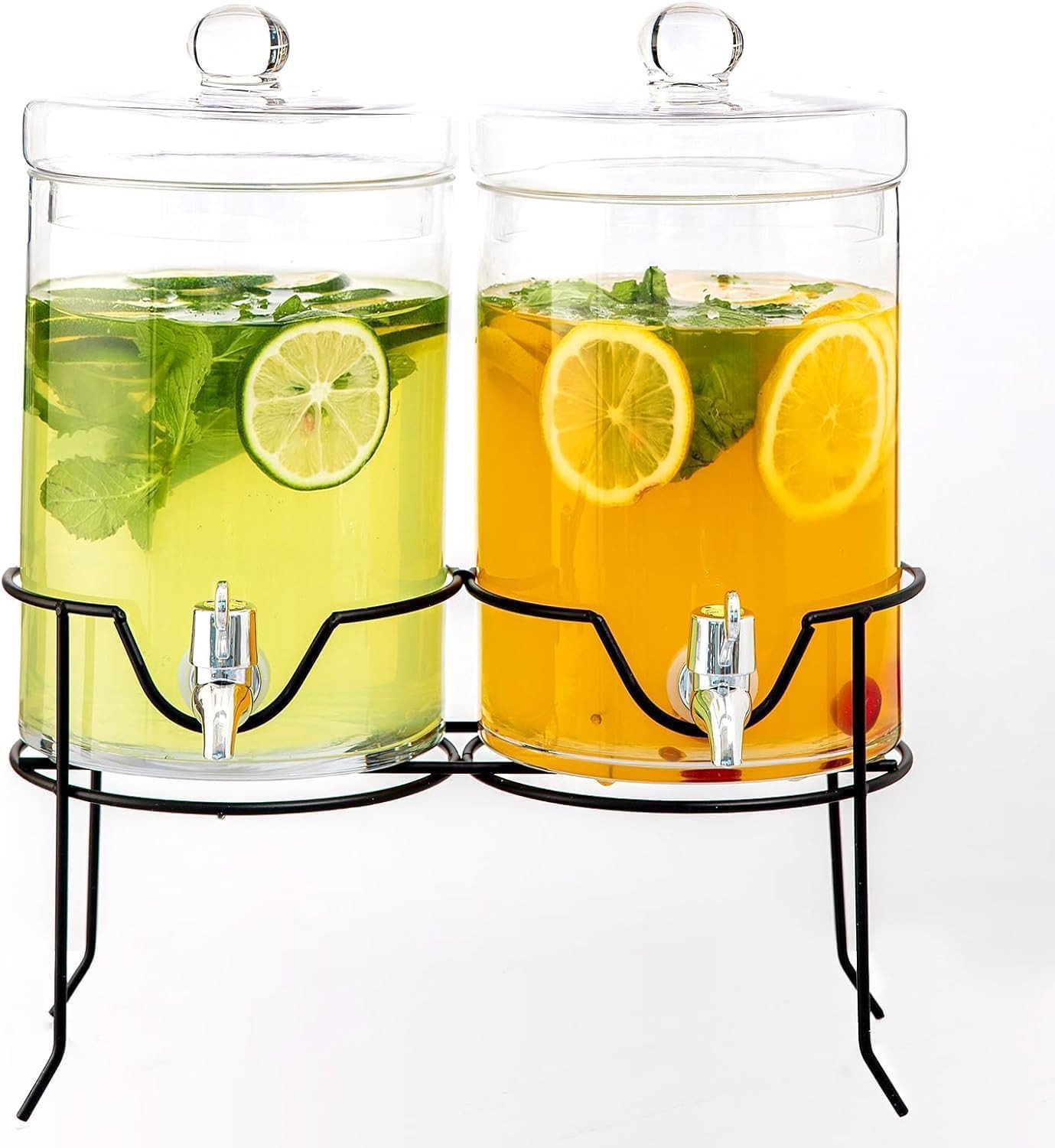 2 Pack Drink Dispenser with Stand Beverage Dispenser 1 Gallon Glass Drink Dispensers for Parties ... | Amazon (US)