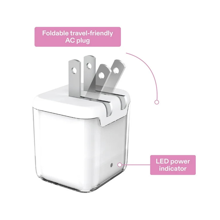 onn 32W Dual-Port USB-C & USB-A Wall Charger, Fast Charging, USB-IF Certified, Foldable Plug, Whi... | Walmart (US)