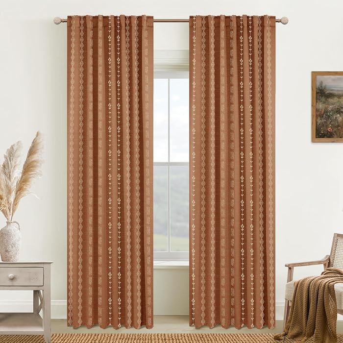 Boho Farmhouse Blackout Curtains 84 Inch Length 2 Panels Set for Bedroom Living Room,Rustic Flora... | Amazon (US)
