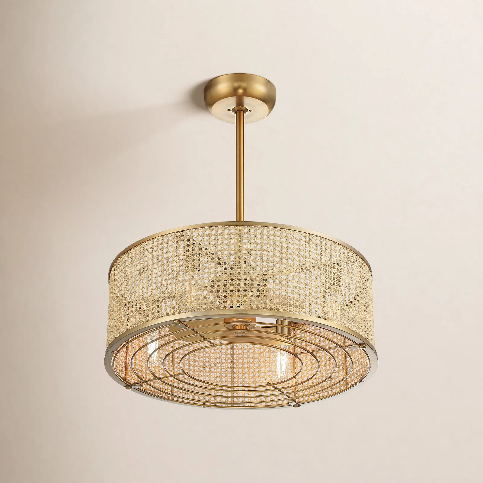 Hampson 25" 4 - Light Fandelier in Brass with Remote Control | Wayfair North America