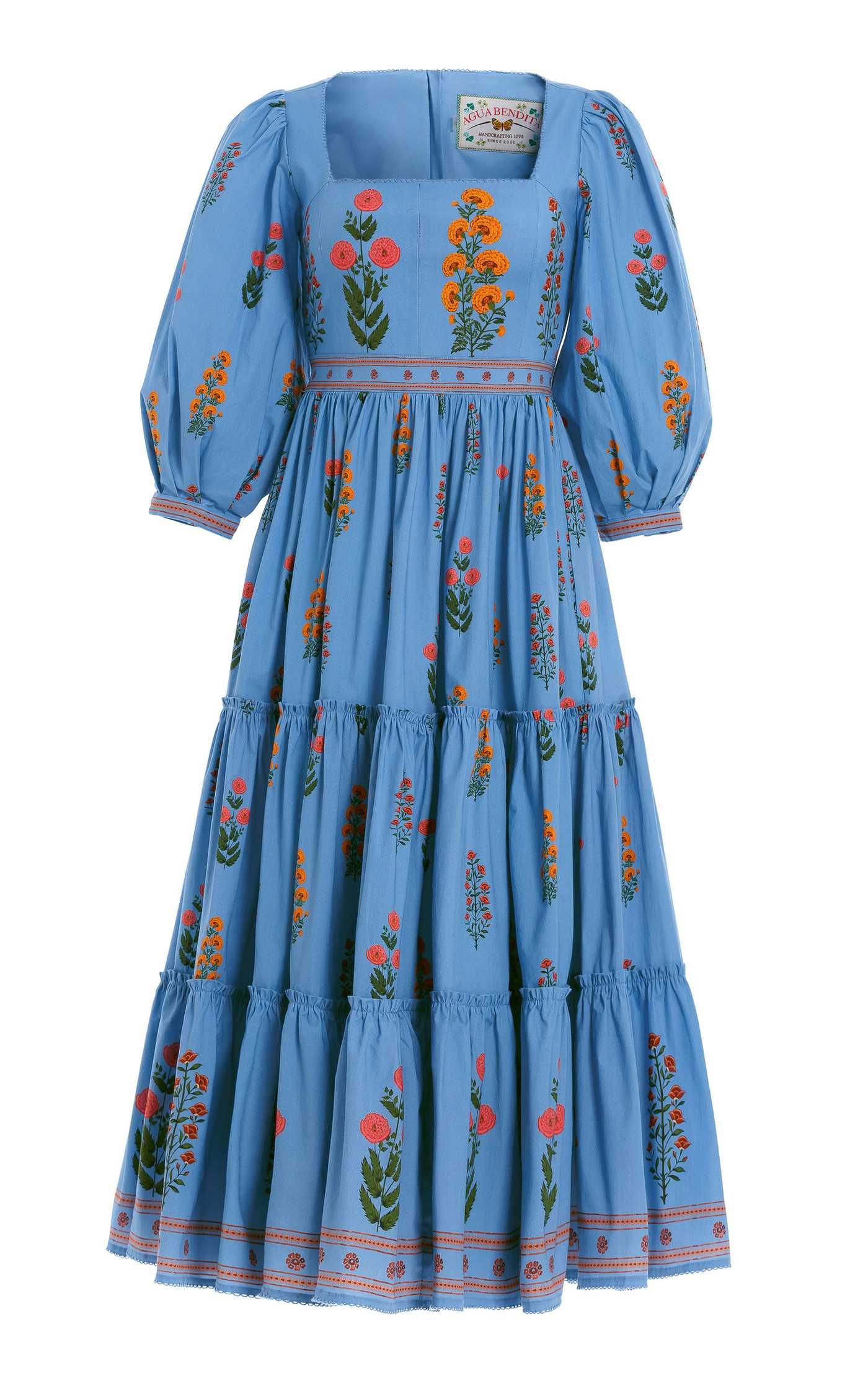 Miel Dahlia-Embroidered Cotton-Poplin Midi Dress | Moda Operandi (Global)