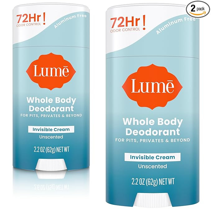 Lume Whole Body Deodorant - Invisible Cream Stick - 72 Hour Odor Control - Aluminum Free, Baking ... | Amazon (US)