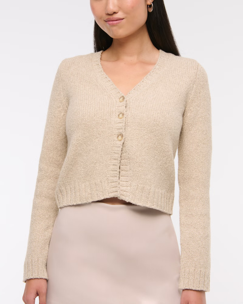 Textural Y-Neck Cardigan | Abercrombie & Fitch (US)