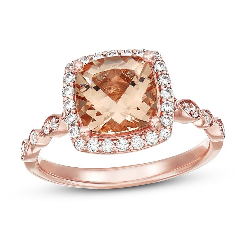Morganite Engagement Ring 1/3 ct tw Diamonds 14K Rose Gold | Kay Jewelers