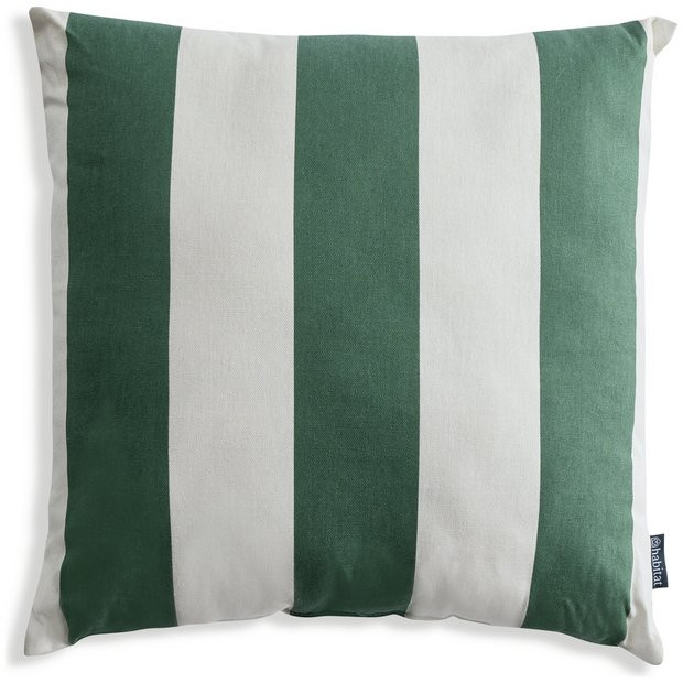 Habitat Stripe Outdoor Cushion - Green | Habitat UK