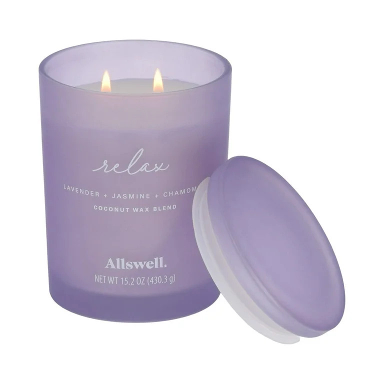 Allswell Relax (Lavender + Jasmine + Chamomile) Scented 2-Wick Spa Jar Candle 15oz. | Walmart (US)