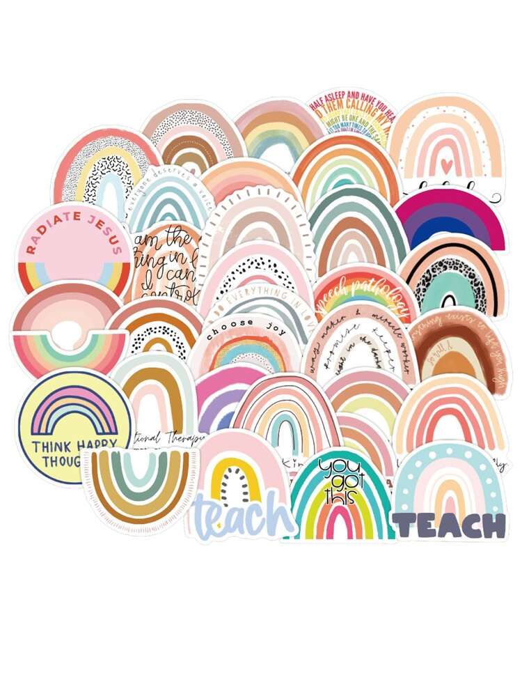 50pcs Rainbow Pattern Sticker | SHEIN