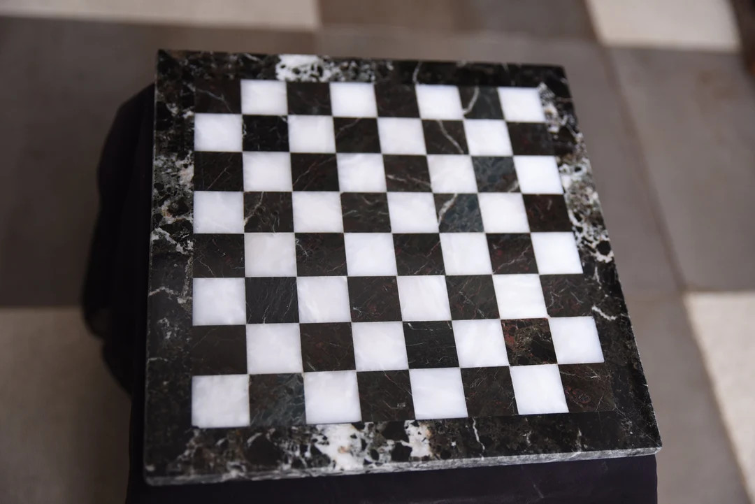 Elegant Marble Chess Board: Handcrafted in Black Zebra and White | Perfect Gift for Him or Her | ... | Etsy (US)