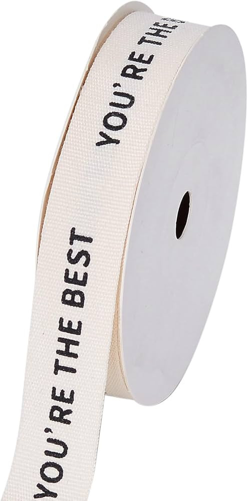YAMA You're The Best Cotton Custom Ribbon, Natural Cream Teacher Ribbon for Gift Wrapping Crafts ... | Amazon (US)