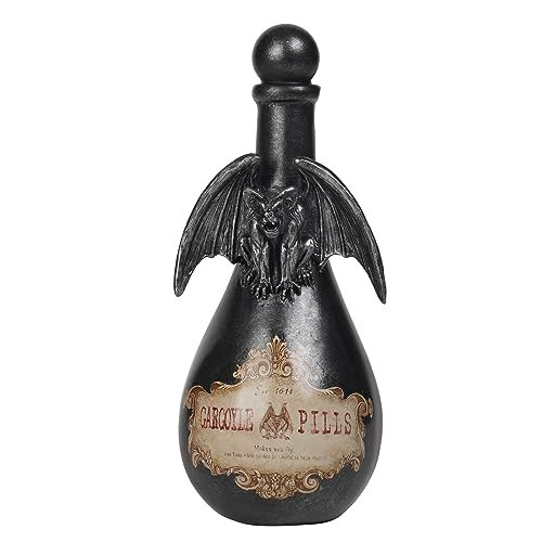 Braxio Gothic Home Decor Potion Bottles - Resin Black Gargoyles Halloween Potion Bottles Room Decor Aesthetic Gift for Women Halloween Prop Accessory Display Bottles 4.25 * 4.25 * 9.5 Inch | Amazon (US)