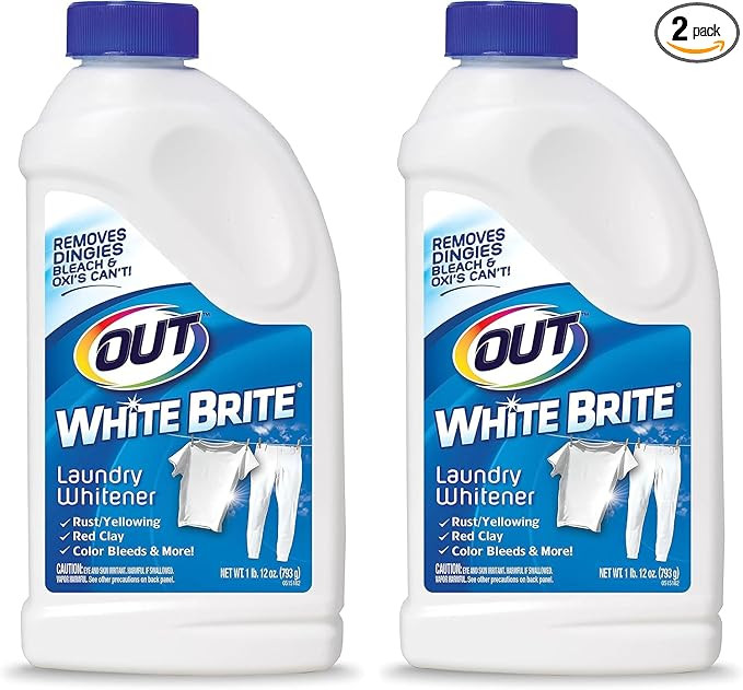 OUT White Brite Laundry Whitener Powder, Stain Remover Detergent Booster for Clothes, Removes Red... | Amazon (US)