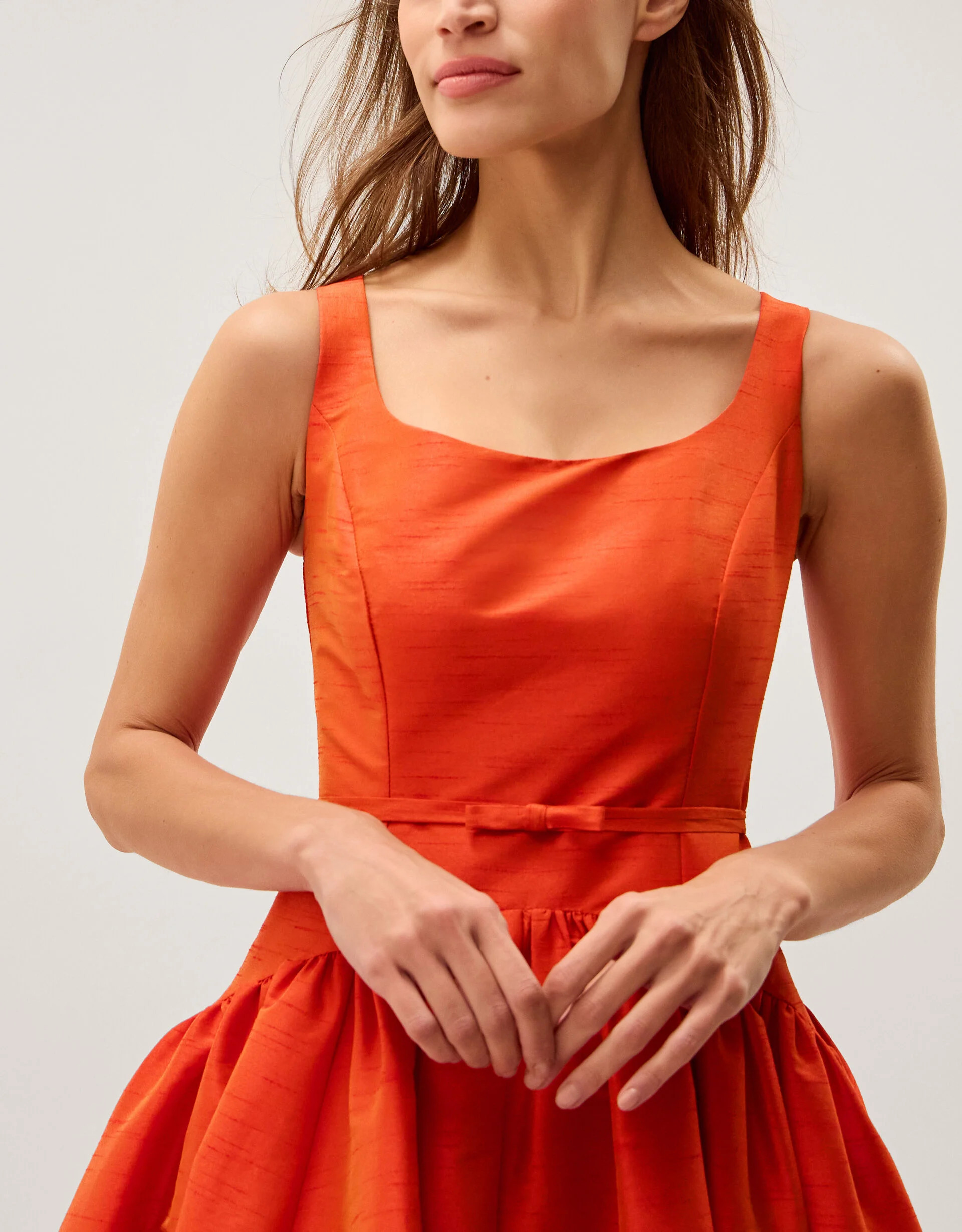 Mila Fit and Flare Midi Dress Orange | Monsoon (UK)
