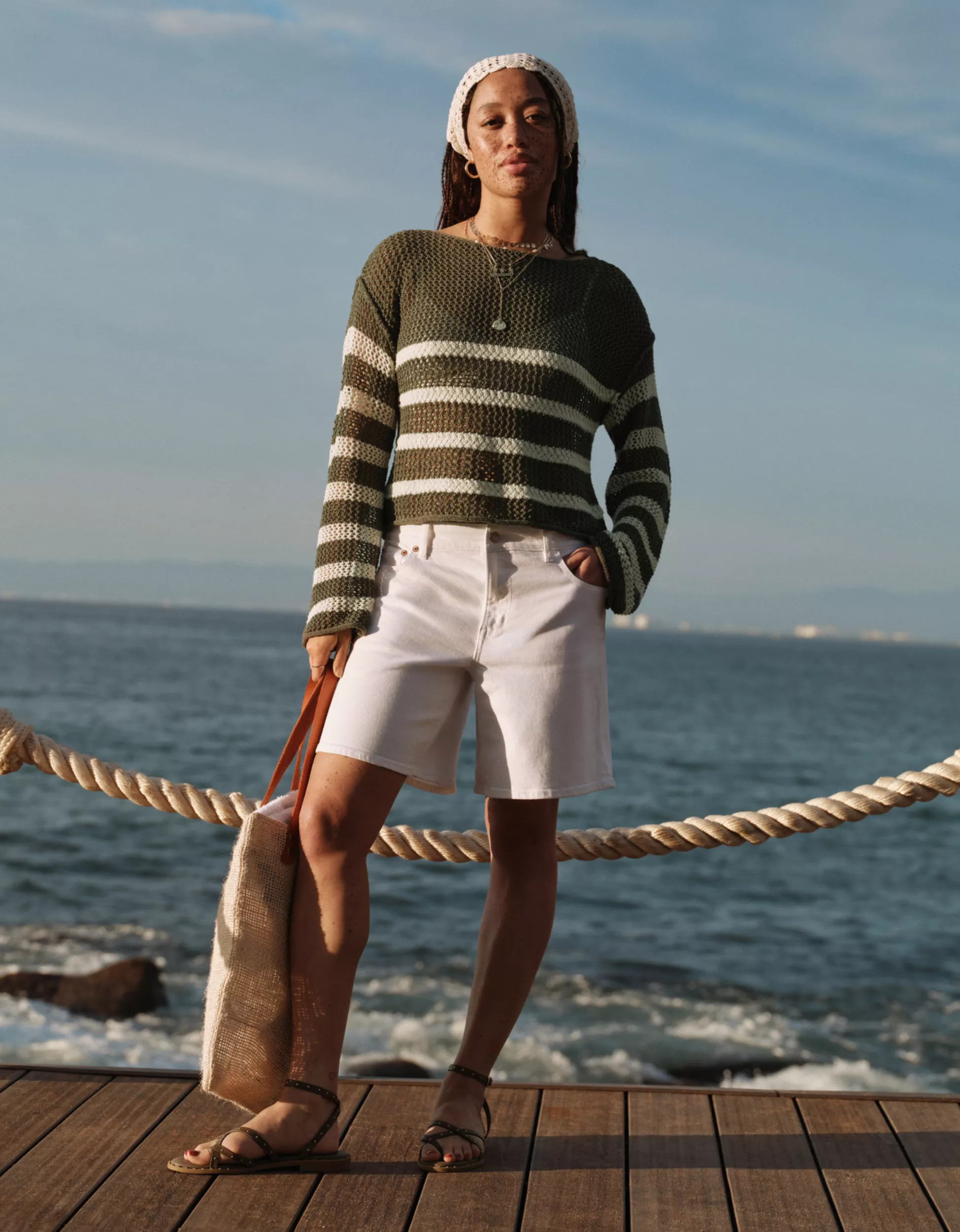 AE 8" Dreamy Drape Stretch Low-Rise Baggy Jort | American Eagle Outfitters (US & CA)