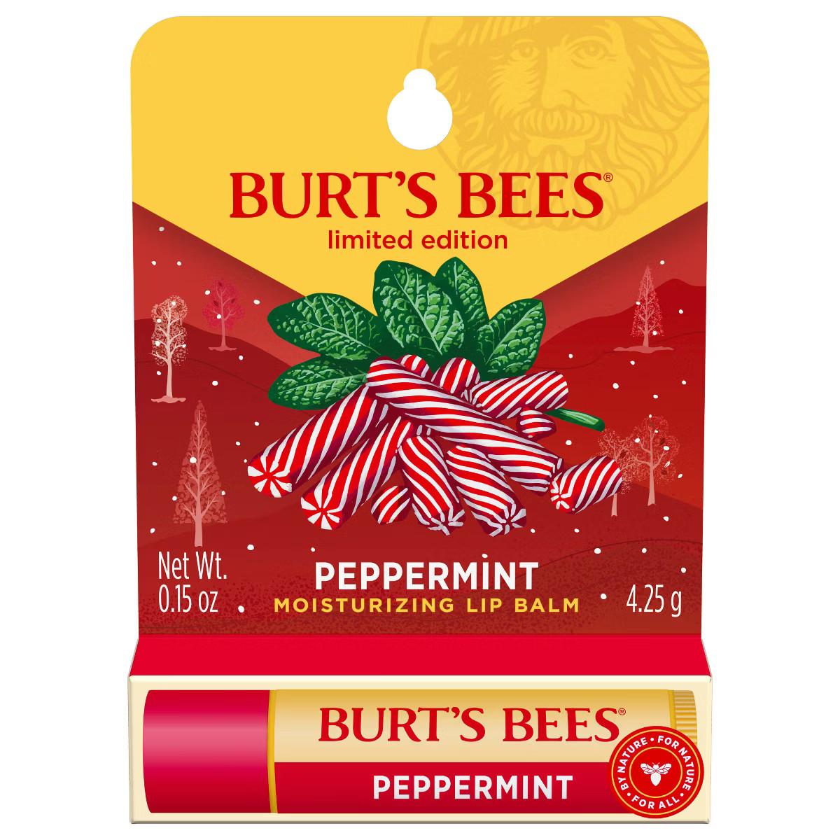 Burt's Bees Holiday Limited Edition Stocking Stuffer Moisturizing Lip Balm - Peppermint - 0.15oz | Target