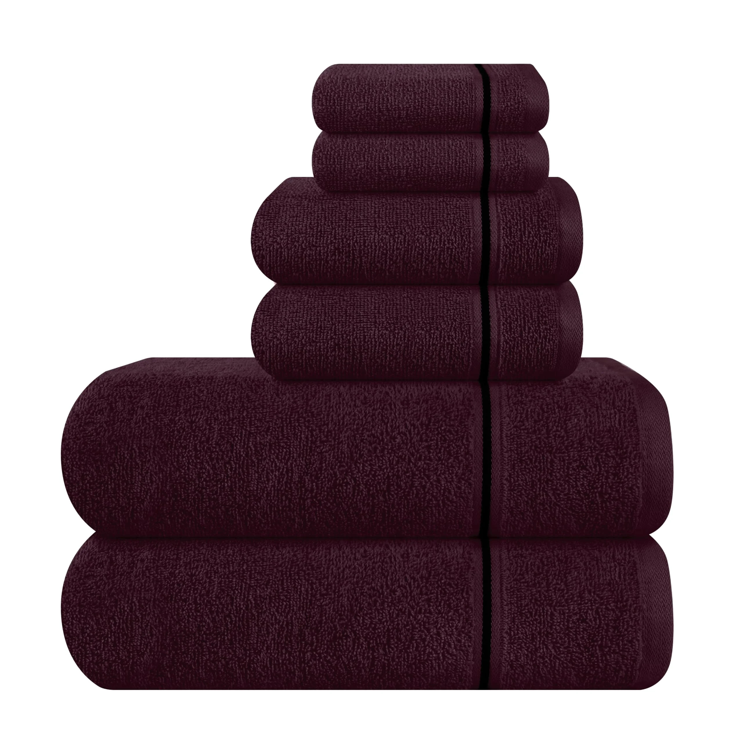 GLAMBURG Ultra Soft 6 Pack Cotton Towel Set, Contains 2 Bath Towels 28x55 inch, 2 Hand Towels 16x... | Walmart (US)