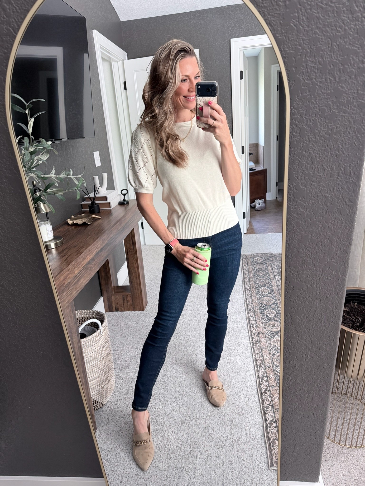Easy everyday outfit that still feels put together 🤍

This neutral knit is one of those pieces you’ll reach for on repeat—lightweight, flattering, and perfect for dressing up or down. Paired with my go-to dark denim and classic flats for a look that works from errands to meetings.

Everything is linked for you here ✨

@fabletics 
