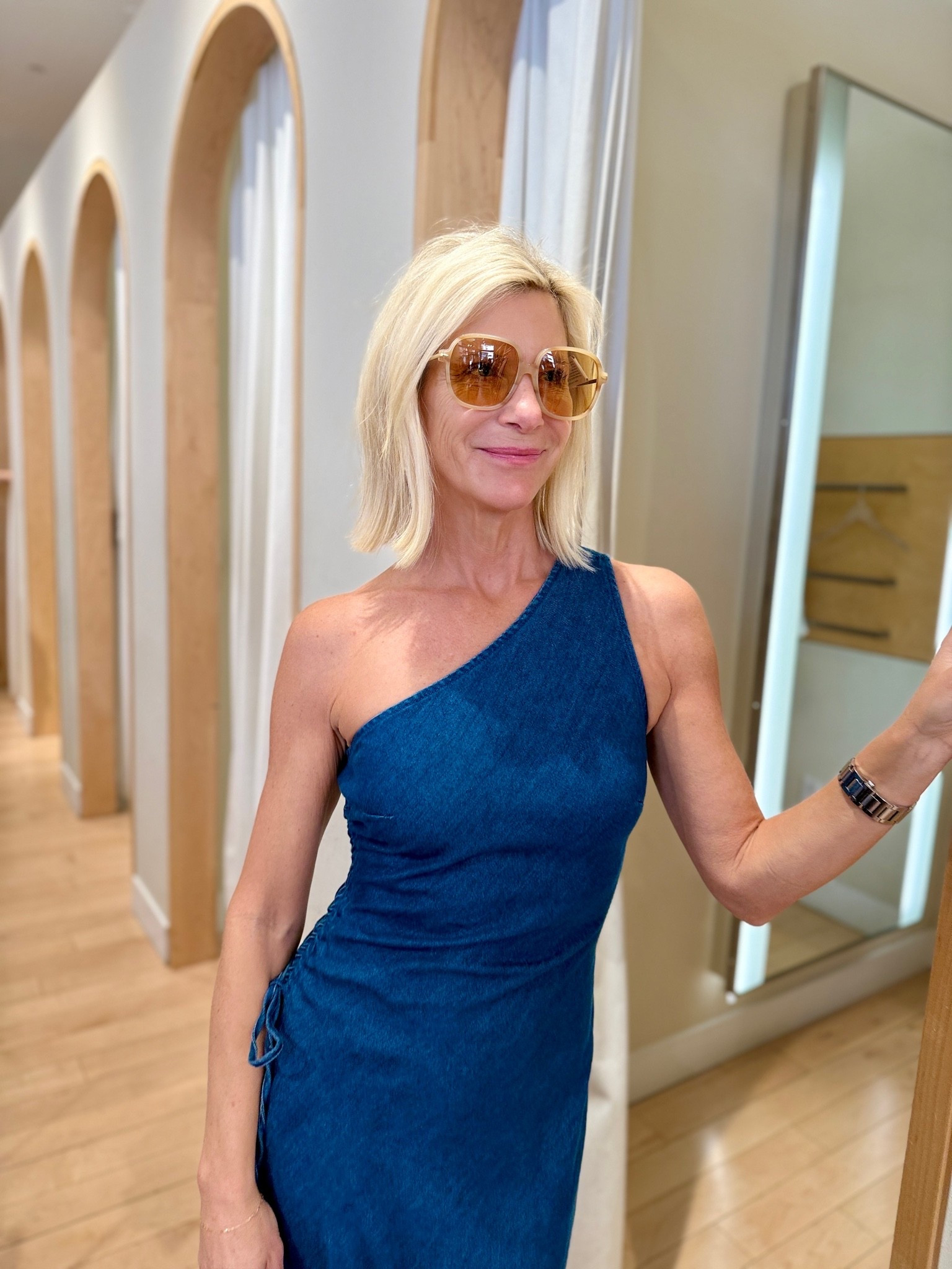 What do we think of these oversized sunglasses and this one shoulder denim dress?

#LTKOver40 #LTKTravel #LTKootd