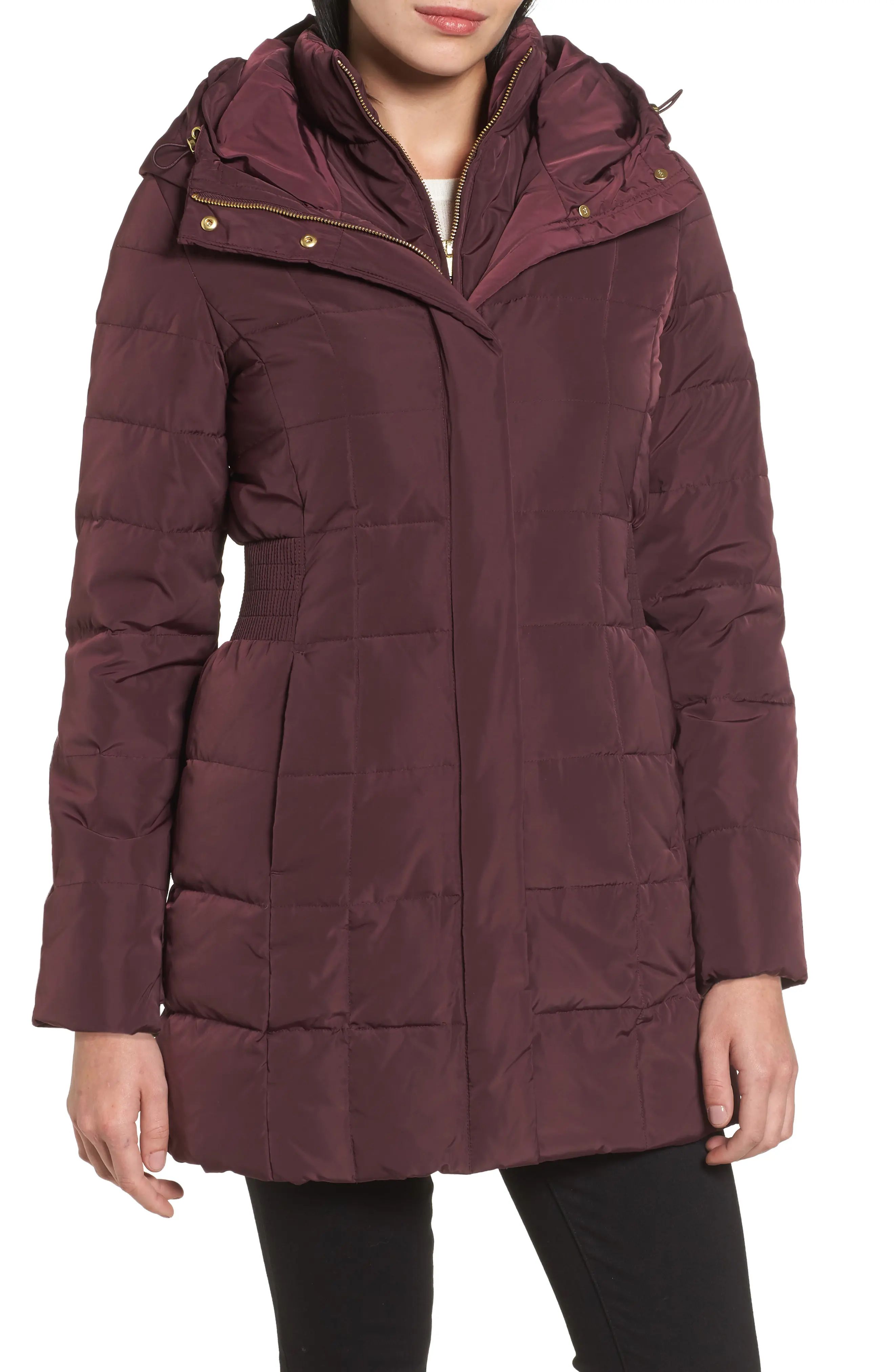 Cole Haan Signature Cole Haan Hooded Down & Feather Jacket in Merlot at Nordstrom, Size Xx-Small | Nordstrom