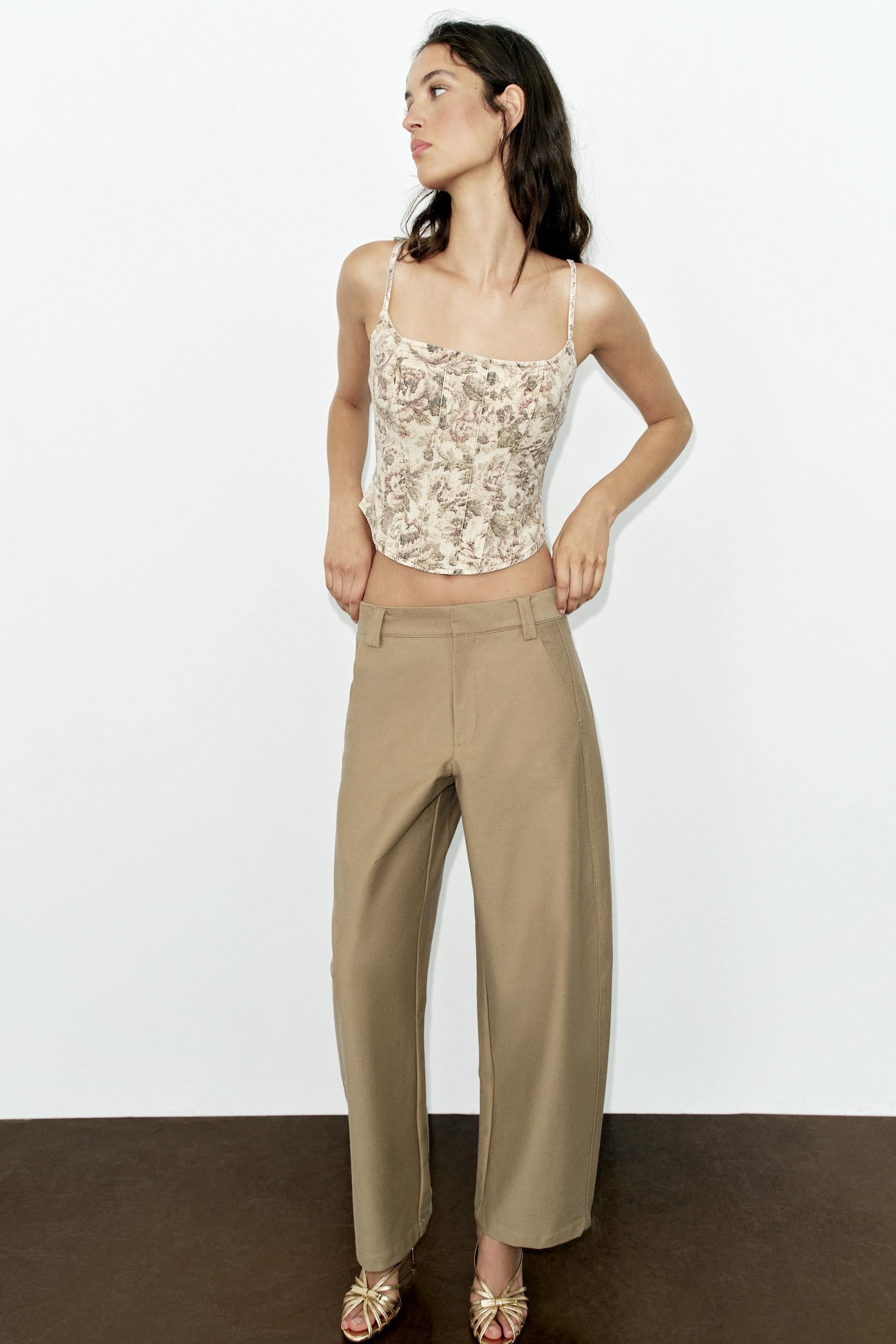 Z1975 FLORAL PRINT DENIM CROP TOP | Zara NL