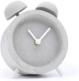 Driini Concrete Twin Bell Desk and Table Clock - Battery Operated with Precise Silent Sweep Movem... | Amazon (US)