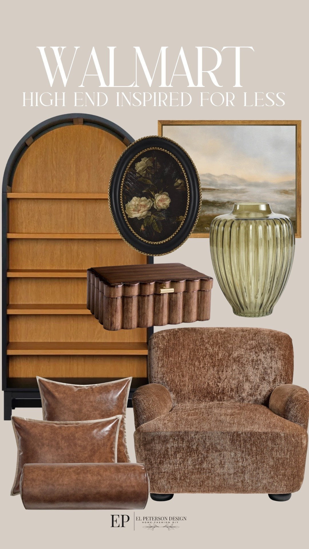 Walmart
High end inspired
Tall accent cabinet
Artwork
Accent chair
Decorative box
Pillows

#LTKHome
