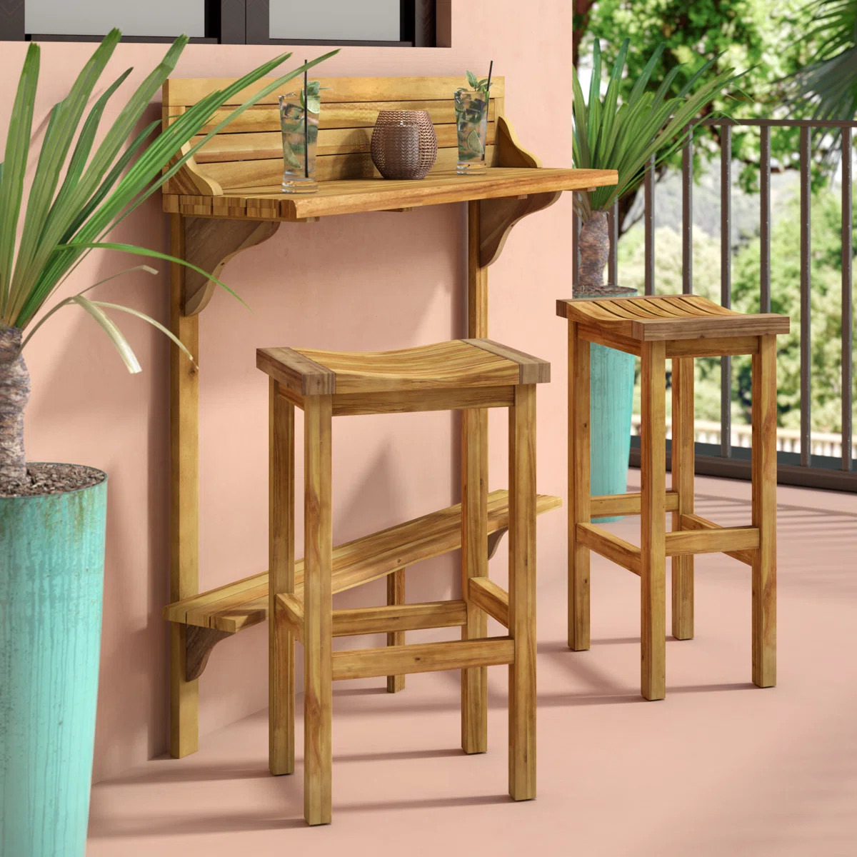 Bushnell Solid Wood Bar Set with Stools | Wayfair North America