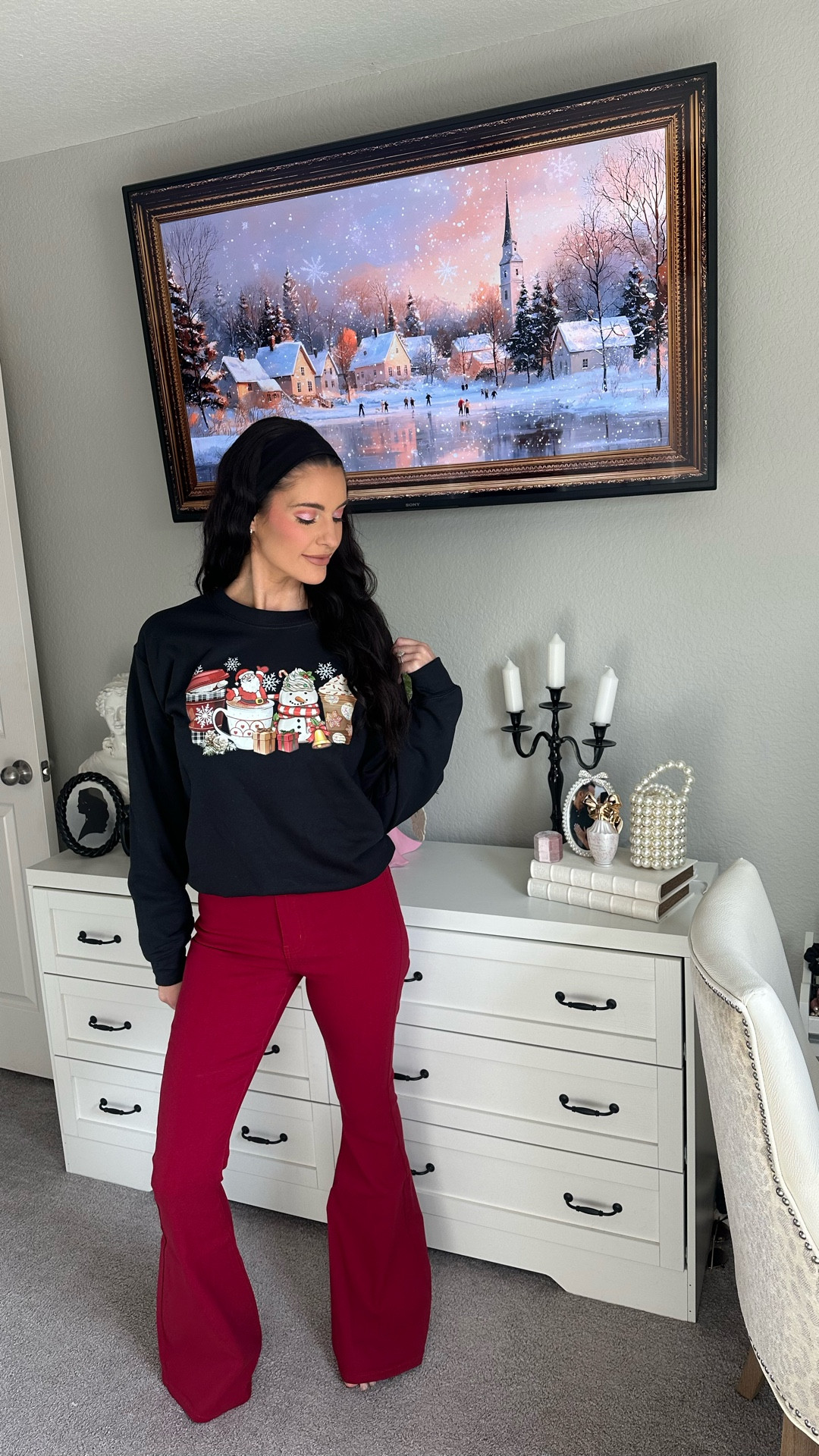 My code ALIX gets you 20% off 
Holiday outfit
Flare pants
Holiday sweatshirt 

#LTKHoliday #LTKGiftGuide #LTKCyberWeek