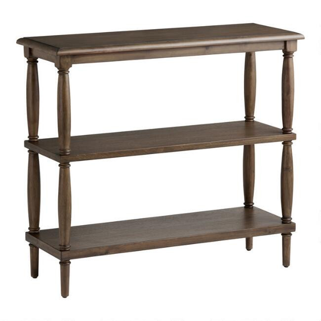 Cynthia Vintage Walnut Turned Leg Bookshelf | World Market