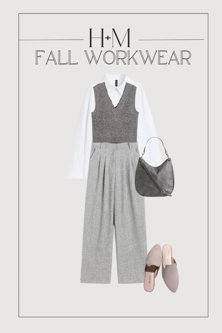 H&M fall workwear outfit Idea 
—
Fall Fashion, fall outfit, fall style, fall must haves, fall outfit inspiration, Fall outfit, fall, fall outfits, sweater, sweaters, jeans, fall outfit inspo, booties, boots, outerwear, fall fit, cozy outfit,  fall outfit ideas, office, working moms, post grad, office look, ootd, vest, trousers 
