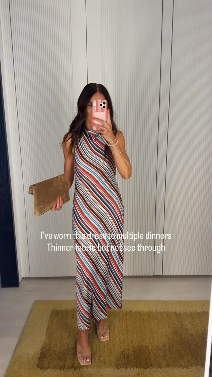 This striped maxi has already made it to multiple dinners because it’s so easy to wear. The fabric is lightweight without being see through, and the diagonal stripes give it such a flattering drape.

striped maxi dress, dinner dress, lightweight dress, summer dress, vacation outfit, colorful dress, sleeveless maxi, date night outfit, resort style, annabrstyle

#LTKdayinmylife #LTKTravel #LTKSeasonal