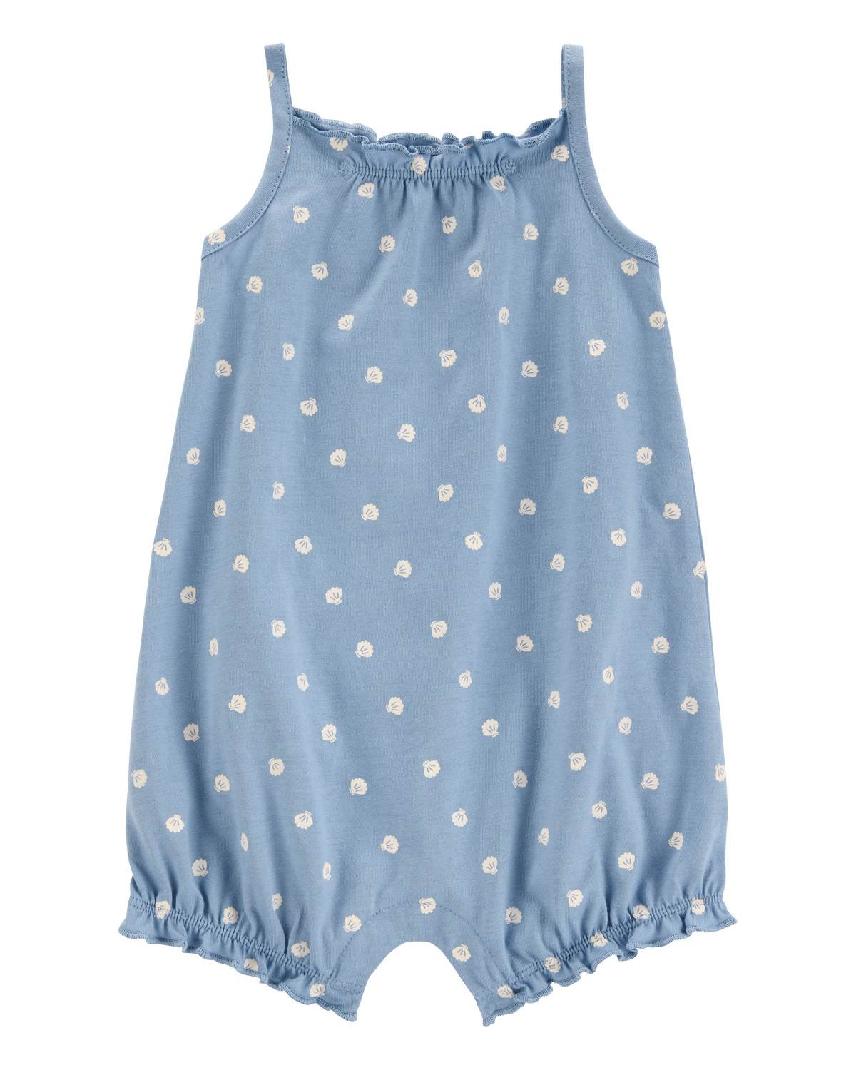 Baby Girl Shell Cotton Romper - Blue | Carter's Inc