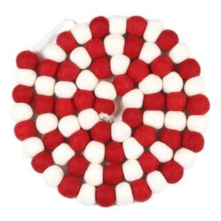 6ft. Red & White Felt Pom Pom Garland by Ashland® | Michaels | Michaels Stores