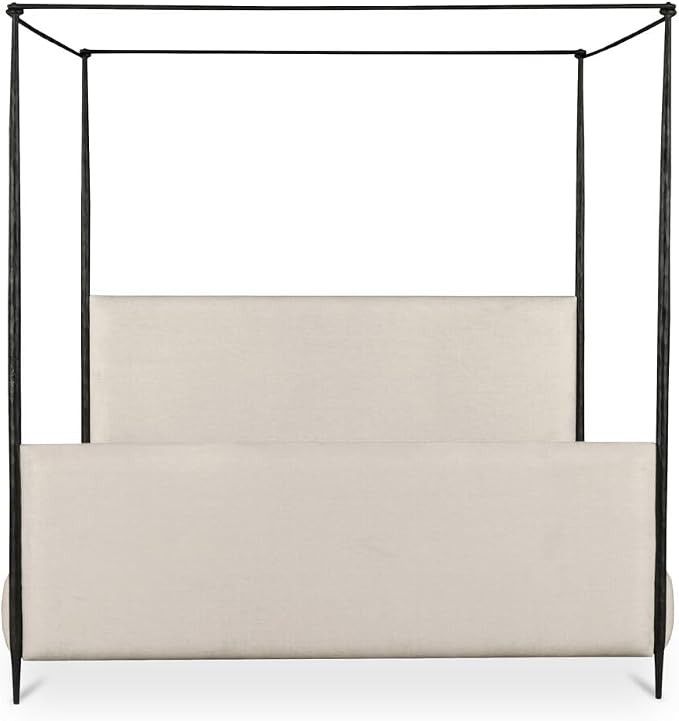 Moe's Home Collection Viola Queen Canopy Bed, Bowed Canopy Frame, Hammered Iron, Polyester Uphols... | Amazon (US)