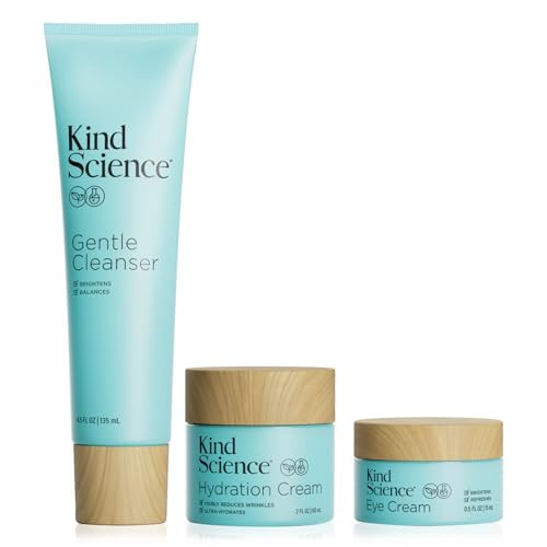 Kind Science 3-Piece Skin Care Set, Gentle Cleanser, Hydration Cream, Eye Cream - Essential Anti Aging Trio - Anti Aging Skin Care Set for Women - Paraben, Dye & Fragrance Free, Cruelty Free | Amazon (US)