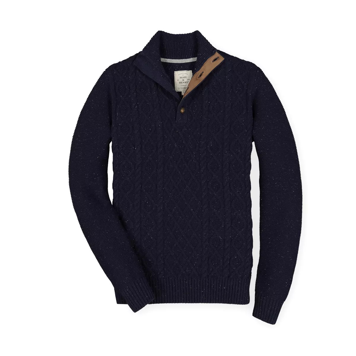 Hope & Henry Mens' Mock Neck Cable Sweater | Target