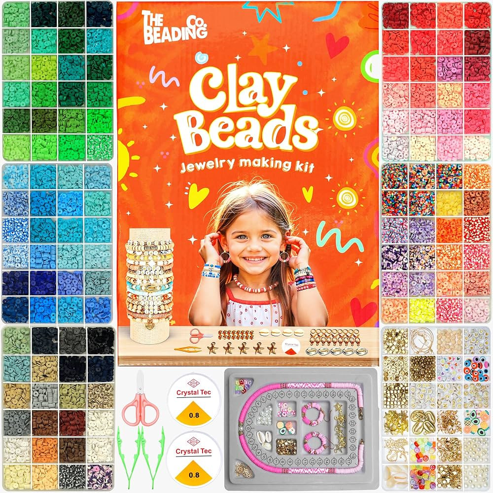 21000 Clay Beads Bracelet Making Kit for Girls 6 boxes Polymer Clay beads for jewelry Making Kit ... | Amazon (US)