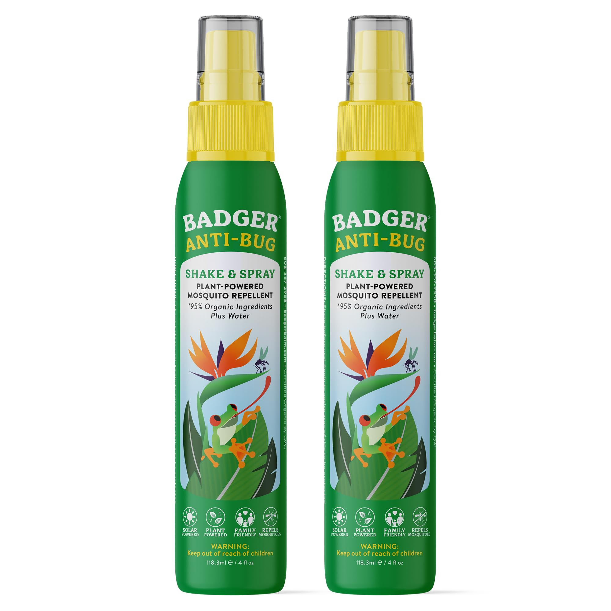 Badger Bug Spray, 3-Hour DEET-Free Mosquito Repellent, Family Friendly, Citronella & Organic Esse... | Amazon (US)
