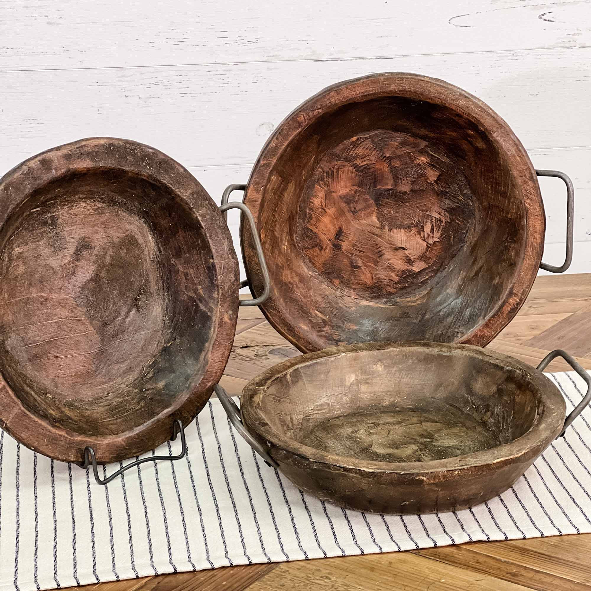 Small Round Carved Bowl W/ Handles - Piper Classics | Piper Classics