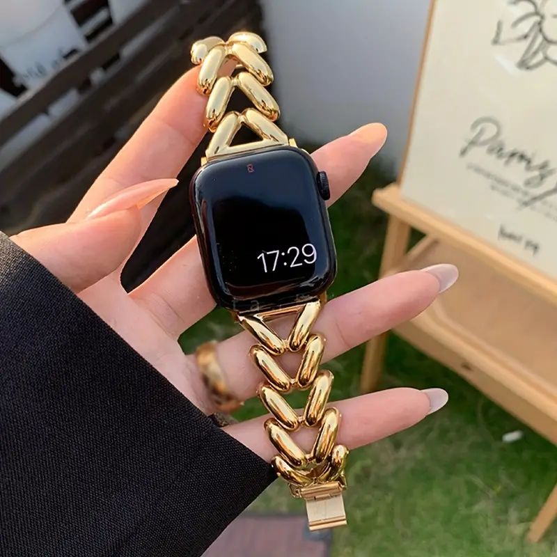 Suitable For Apple Watch1~8 Ultra New Single Row Thick V-shaped Denim Chain Metal Watch Strap 38/... | Temu Affiliate Program