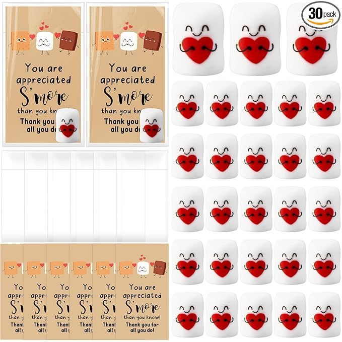 CroBlissful Valentines Appreciation Gifts for Employees, Cute Realistic Resin Marshmallow Smores ... | Amazon (US)