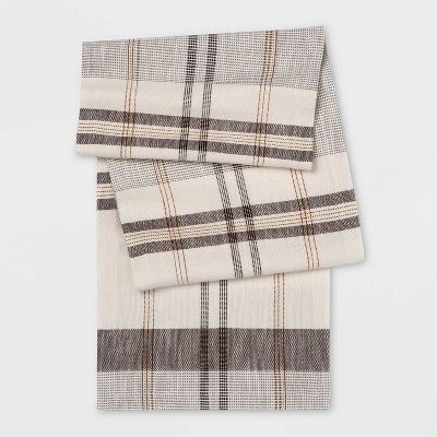 Neutral Plaid Table Runner - Threshold™ | Target