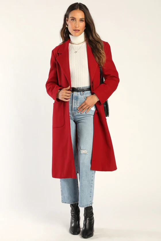 Style Squad Wine Red Coat | Lulus (US)